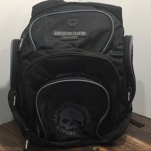 Harley Davidson Black Backpack Willie G Skull logo